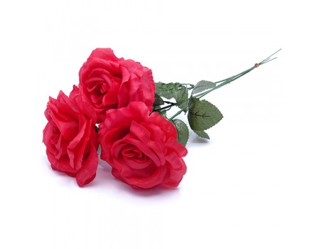 Искусственные розы красные "Эконом", 3 шт ✦ 100382