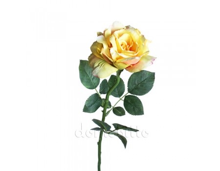 Роза искусственная желтая, 66 см.