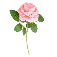 Искусственная роза розовая на короткой ножке, 28 см ✦ 103577