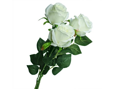 Искусственные цветы на кладбище "Розы белые, 3 шт"