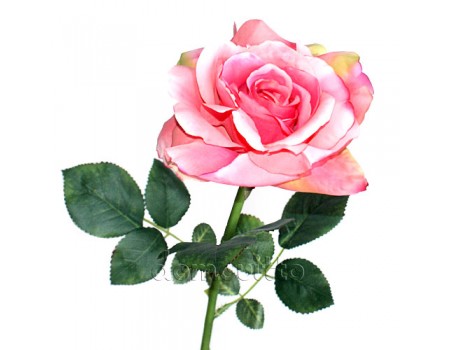 Роза искусственная розовая, 70 см