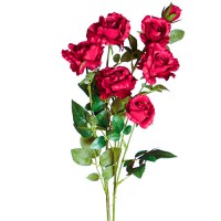 Искусственная роза красная, ветка с цветами 72 см ✦ 100946