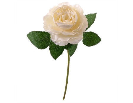 Искусственная роза белая на короткой ножке, 28 см ✦ 103599