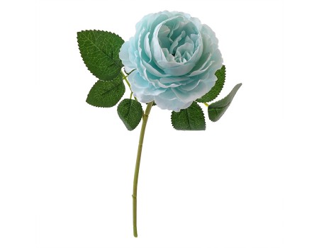 Искусственная роза голубая на короткой ножке, 28 см ✦ 103601