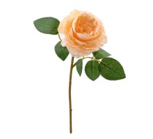 Искусственная роза персиковая на короткой ножке, 28 см ✦ 103600