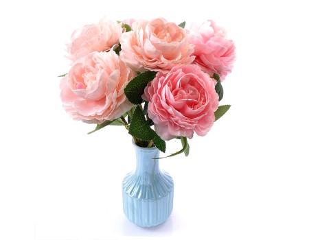 Роза искусственная розовая, 28 см