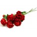 Искусственные цветы на кладбище "Розы красные, 4 шт"