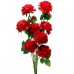 Искусственные цветы на кладбище "Розы красные, 4 шт"