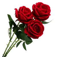Искусственные цветы на кладбище "Розы бархатные, 3 шт" ✦ 103491