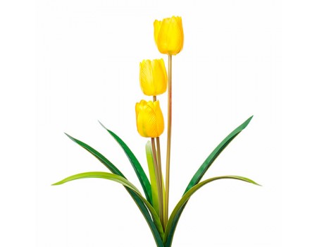 Искусственный тюльпан тройной желтый, 50 см