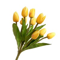 Искусственные тюльпаны желтые, 9 голов, 38 см ✦ 303019
