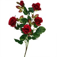 Искусственные цветы на кладбище "Ветка розы красная" ✦ 103492