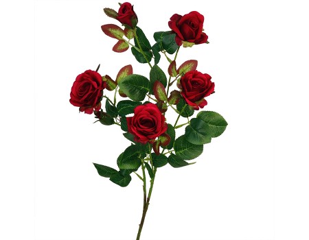Искусственные цветы на кладбище "Ветка розы красная" ✦ 103492