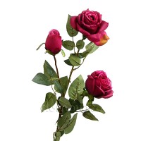 Искусственная роза ветка "Темно-красная", 88 см ✦ 100021