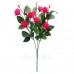 Ветка розы искусственная тройная, 45 см. Разные цвета