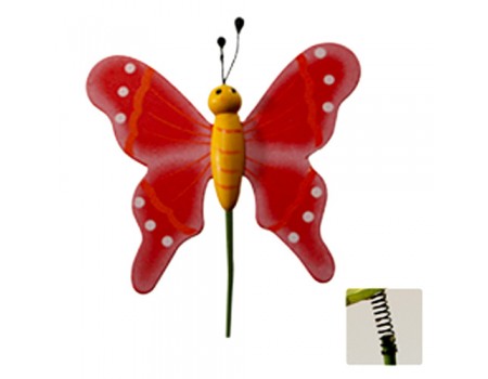 Бабочка на вставке красная (дерево)