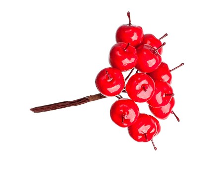 Искусственные яблочки красные 1,8 см, букетик 12 шт ✦ 103241