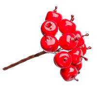 Искусственные яблочки красные, 2,5 см, букетик 12 шт ✦ 103242