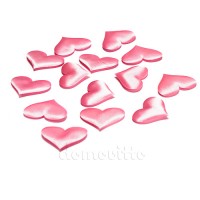 Набор розовых атласных сердечек, 50 шт. Два размера