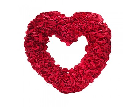 Сердце из лепестков, 25 см. Цвет: Красный, Белый, Розовый