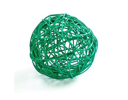 Плетеный шар большой зеленый, d15 см