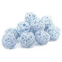 Набор плетеных шаров, диаметр 5 см, 12 шт. Цвет: Голубой