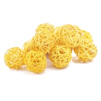 Набор плетеных шаров, диаметр 3 см, 12 шт. Цвет: Желтый