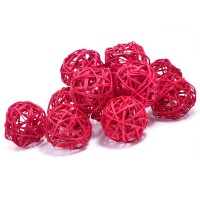 Набор плетеных шаров, диаметр 5 см, 12 шт. Цвет: Красный