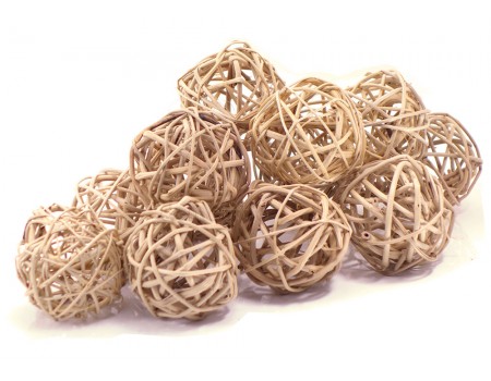 Набор натуральных плетеных шаров, диаметр 5 см, 12 шт