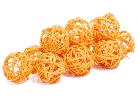 Набор плетеных шаров, диаметр 3 см, 12 шт. Цвет: Оранжевый