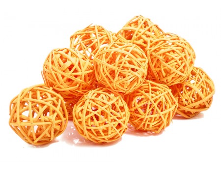 Набор плетеных шаров, диаметр 5 см, 12 шт. Цвет: Оранжевый