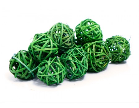 Набор плетеных шаров, диаметр 3 см, 12 шт. Цвет: Зеленый