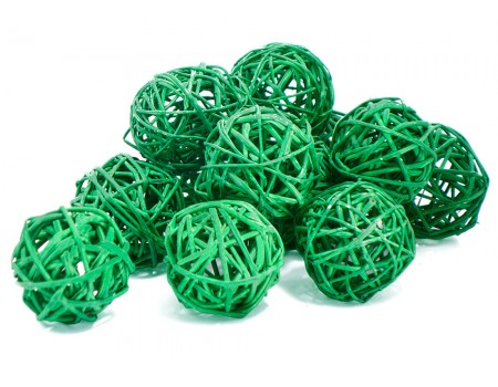 Набор плетеных шаров, диаметр 5 см, 12 шт. Цвет: Зеленый