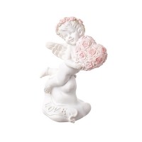 Фигурка декоративная "Ангелочек с сердцем из роз"