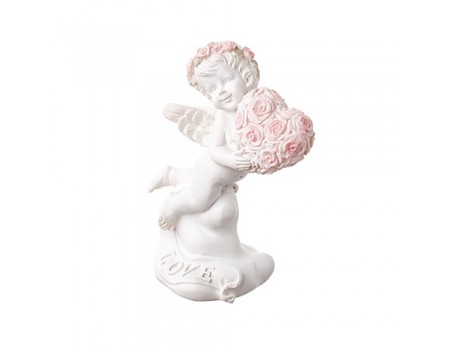 Фигурка декоративная "Ангелочек с сердцем из роз"