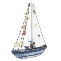 Декоративная фигура "Яхта синяя", 21 х 27 см