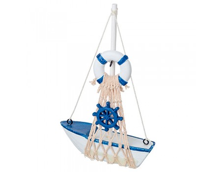 Декоративная фигура "Кораблик синий", 11,5 х H17 см