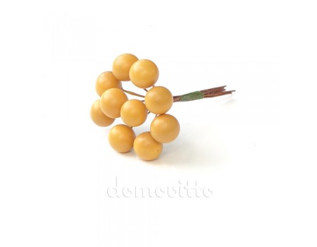 Декоративные ягоды горчичные матовые, 10 шт