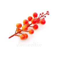 Искусственные ягоды оранжевые, веточка 12 см ✦ 102123