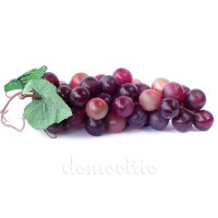 Искусственный виноград с круглыми ягодами, 19 см. Цвет: Бордовый