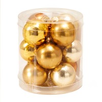 Набор золотых шариков мини, 12 шт. Микс четырех оттенков. Диаметр: 3 см / 4 см