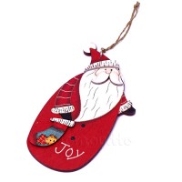 Подвеска новогодняя большая "Дед Мороз с носком", 14 см