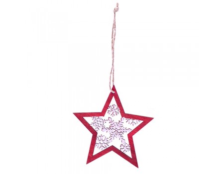 Новогодняя подвеска "Звезда со снежинками", 10 см
