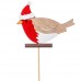 Птичка в шапке на вставке красная, 7 х 20 см