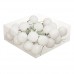 Набор белых елочных шариков на проволоке. Диаметр 2 см / 3 см