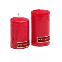 Свеча декоративная цилиндр красная d4 см, H60 мм / H70 мм