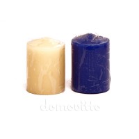 Свеча декоративная столбик малая, 4 х 5 см. Цвета: Синий, Кремовый