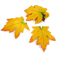 Искусственные кленовые листья желтые, 15 см, набор 10 шт ✦ 103579