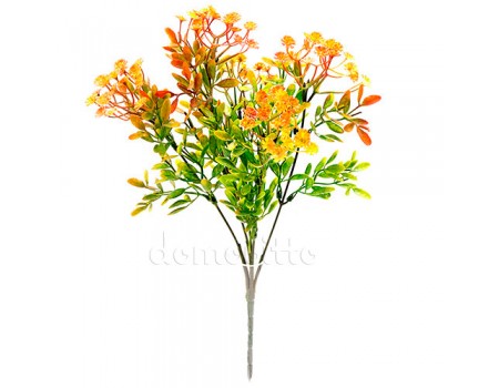 Кустик осенний с оранжевыми цветочками, 30 см