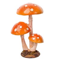 Фигура "Мухоморчики с блестками оранжевые", 8,5 см